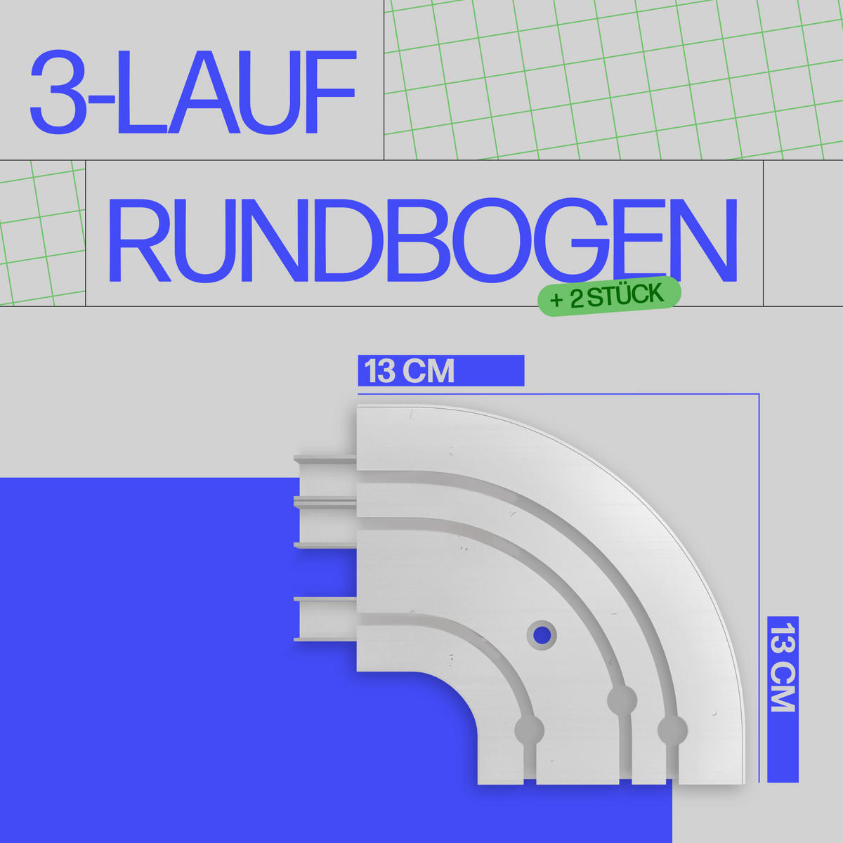 GARDINENSCHIENE - Komplettset inkl. Zubehör 180cm (2x90cm) 3-läufig + 2er Set Rundbogen - Weiß, Kunststoff (10/180cm) - Bestlivings