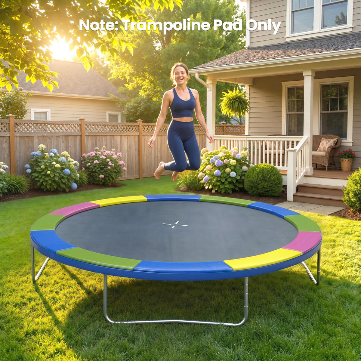 KRYCÍ plachta na trampolínu Ø 305 cm Ochrana okrajů trampolíny s UV ochranou, barevná - různobarevná, plast (305/305cm) - SPORTNOW