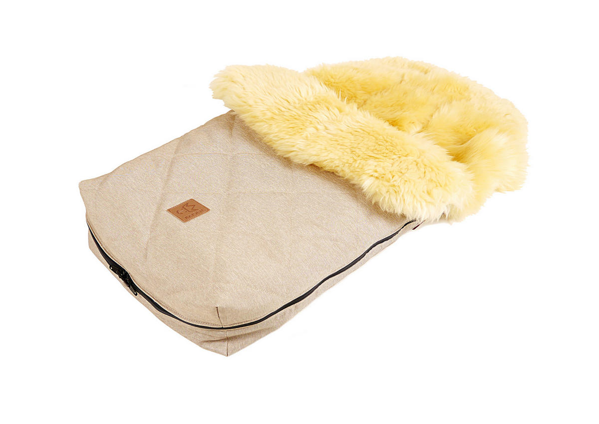 LAMMFELL-FUSSSACK Nelly, medizin, sand melange - Beige, Fell (46/8/88cm) - Kaiserbaby