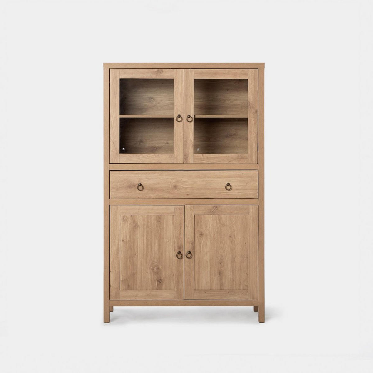 VITRINENSCHRANK DOPPELTER Livorno Natürlich 100 cm x 160 cm - Naturfarben, Holzwerkstoff (100/160/40cm) - Klast Home
