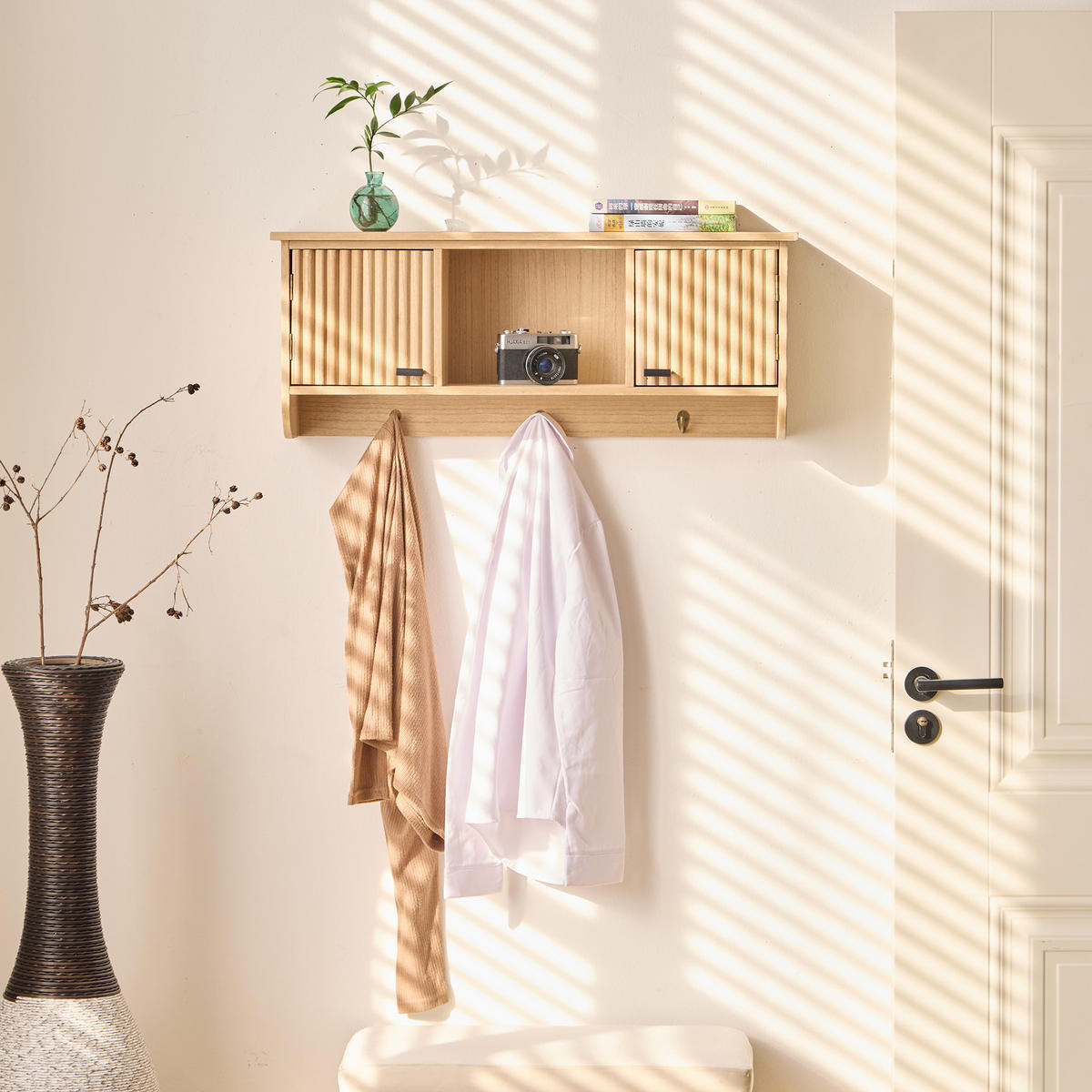 GARDEROBE Holz Braun - Braun, Metall (78/31/18cm) - Nordlys