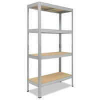 SCHWERLASTREGAL PRO 200x90x60 cm in verzinkt mit 4 Böden und 200 kg Traglast pro Boden - Silberfarben, Metall (90/200/60cm) - shelfplaza