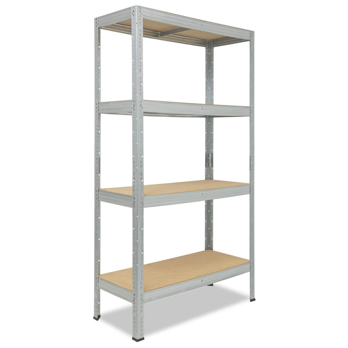 SCHWERLASTREGAL PRO 200x90x60 cm in verzinkt mit 4 Böden und 200 kg Traglast pro Boden - Silberfarben, Metall (90/200/60cm) - shelfplaza