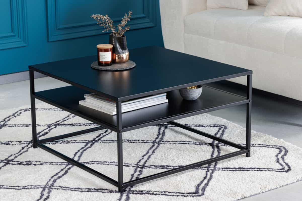 COUCHTISCH DURA STEEL Stahl quadratisch Schwarz 70cm - Schwarz, Metall (70/70/40cm) - riess-ambiente