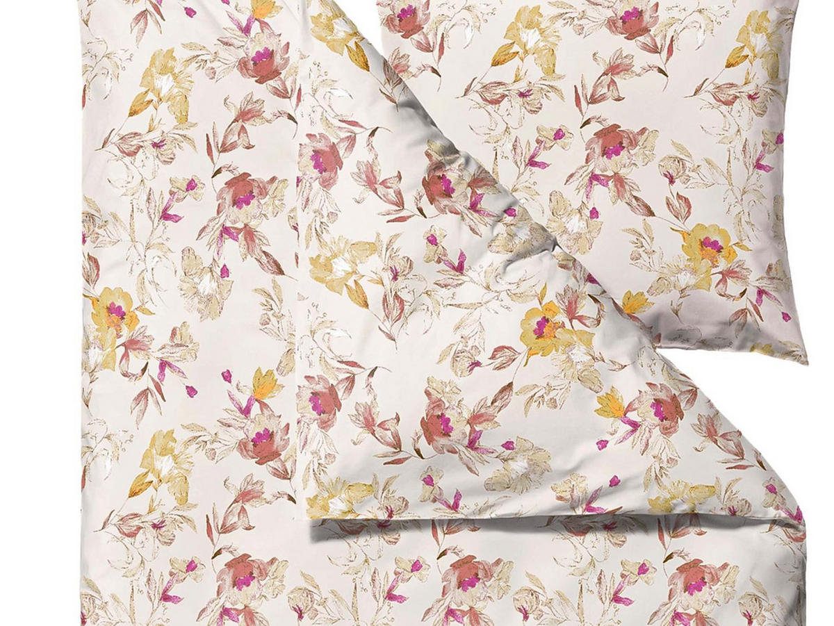 BETTWÄSCHE Flower Burst creme 135/200 cm Bio-Baumwolle - Creme, Textil (135/200cm) - Södahl