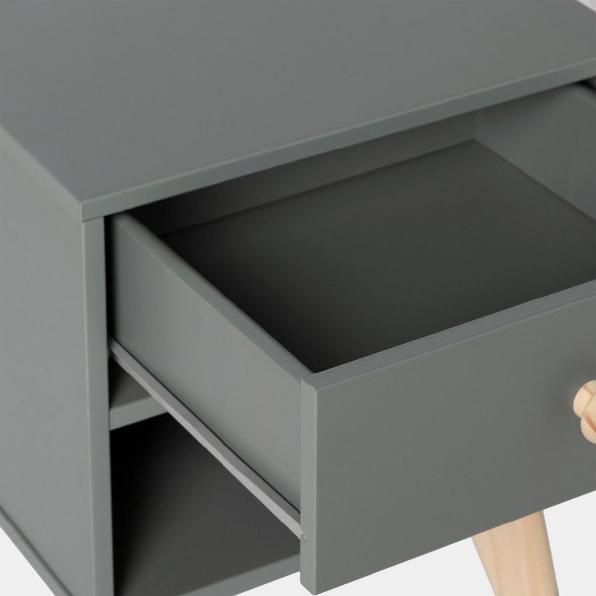 NACHTTISCH MIT 1 SCHUBLADE Luke Grün 40 cm x 53 cm - Grün, Holzwerkstoff (40/53/35cm) - Klast Home