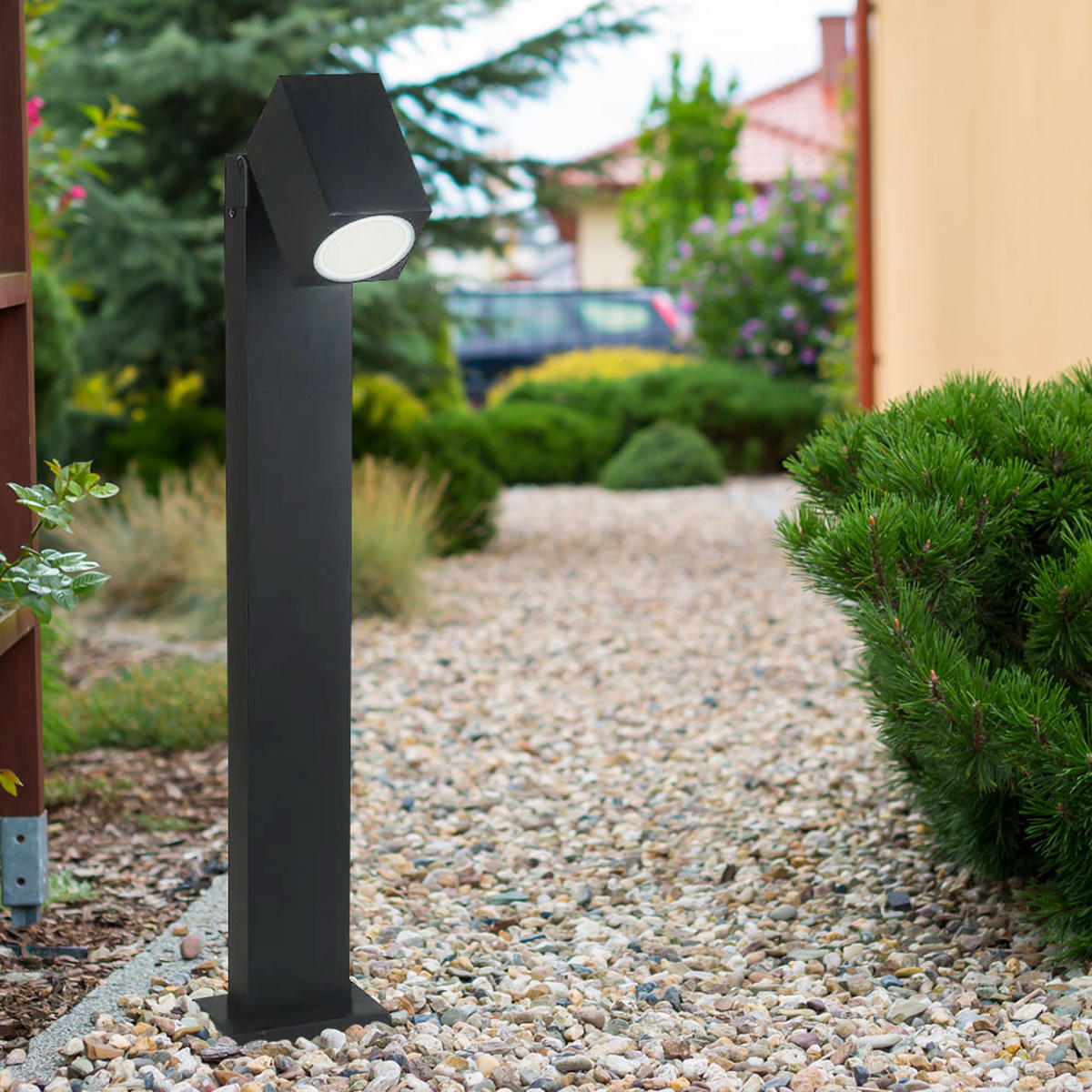 LED STEHLEUCHTE Aluminium Schwarz - Schwarz, Metall (11.75/10.5/80cm)