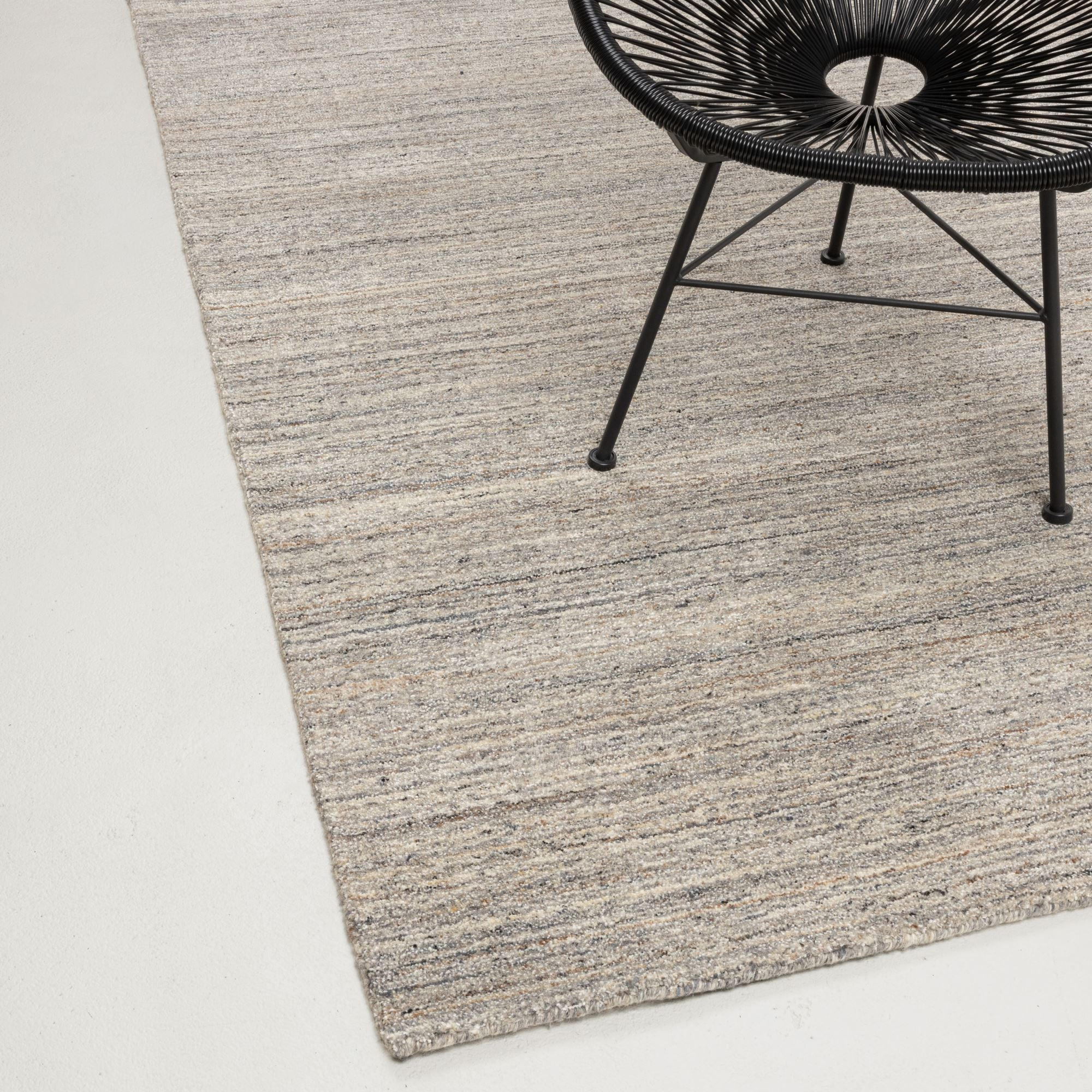 HANDWEBTEPPICH mit Seidenglanz, pflegeleicht, robust 140x200 cm - Grau, Textil (140/200cm) - Rug and Roll