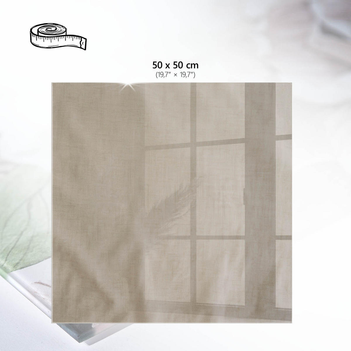 TISCHPLATTE 50x50 cm – Stille Eleganz - Weiß, Glas (0.4/50/50cm) - Wallfluent