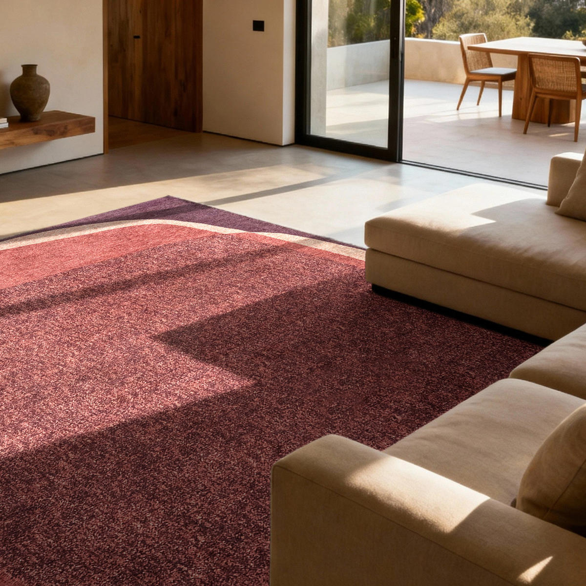 TEPPICH Rosewood Craft Marble 200/280 cm - Pink, Kunststoff/Textil (200/280cm) - Louis De Poortere