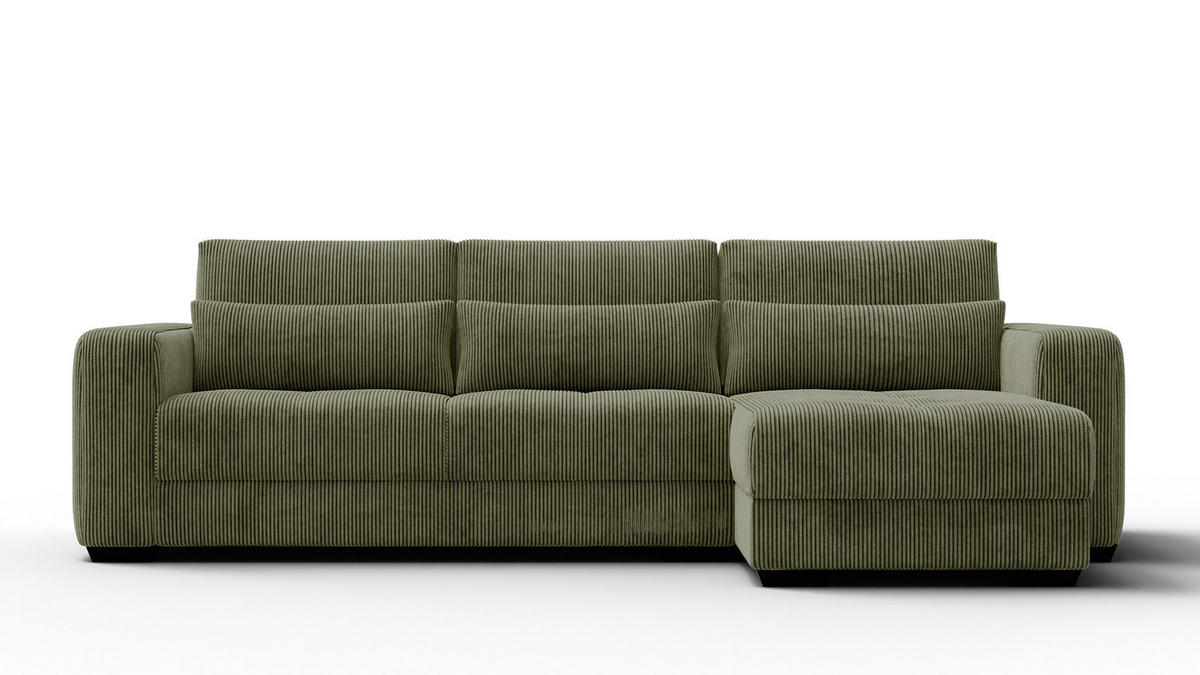 ECKSOFA OLI 4-Sitzer rechts, olivgrün - Olivgrün, Holz/Textil (295/172cm) - Courtois Laville