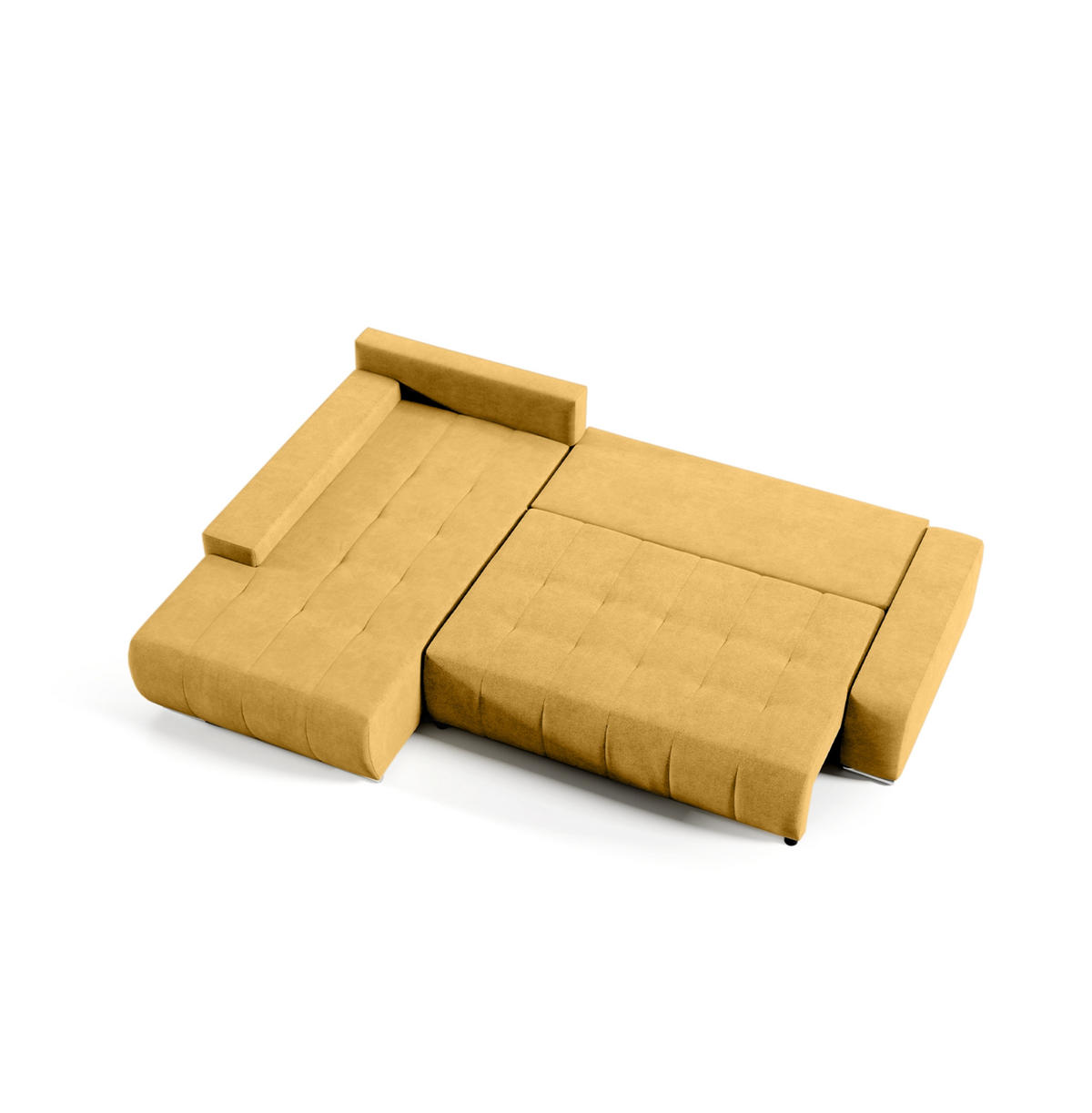 ECKSOFA mit Schlaffunktion Dhaka L, Honig - Honig, Textil (185/265cm) - Fedve