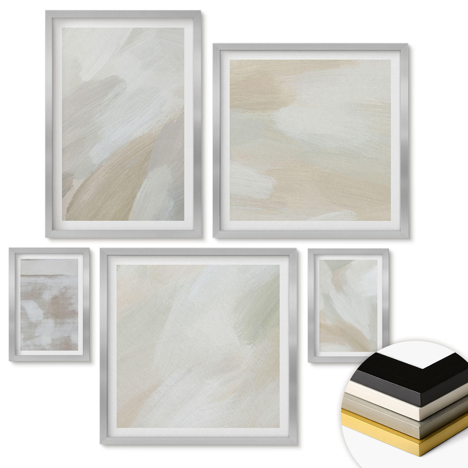ArtPrintCave Wandbilder Silber 40x60 cm