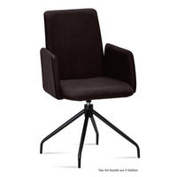 ARMLEHNSTUHL drehbar (4er-Set) Djanna 52x92x60 Schwarz/Espresso - Dunkelbraun/Schwarz, Kunststoff (60/92/52cm) - 58aufmkessel