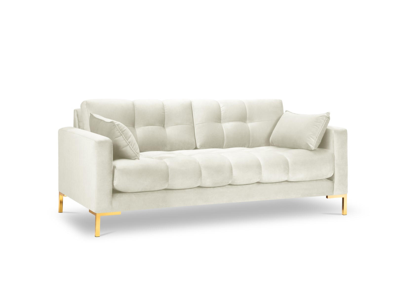 SOFA Mamaia aus Samt leichtes beige 2 Sitzplätze - Creme, Textil (92/75/152cm) - Micadoni