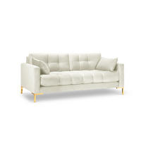 SOFA Mamaia aus Samt leichtes beige 2 Sitzplätze - Creme, Textil (92/75/152cm) - Micadoni