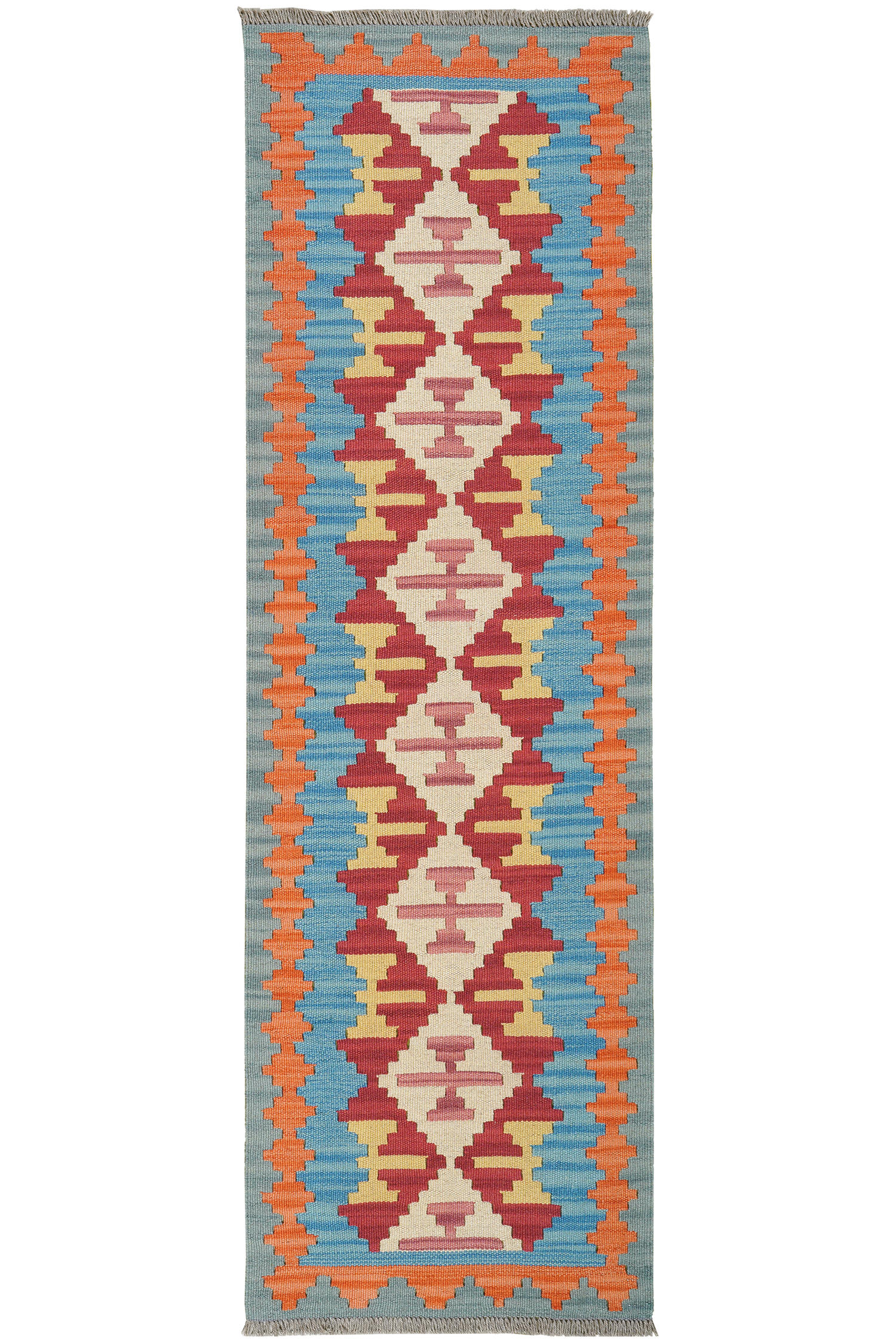 HANDWEBTEPPICH Kelim Gashgai Rot 193/60 cm Schurwolle - Rot, Textil (60/193cm) - Looma