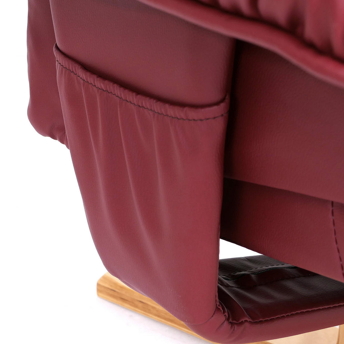 RELAXAČNÉ kreslo so stoličkou Bordeaux - bordová, textil (80/100/105cm) - MCW
