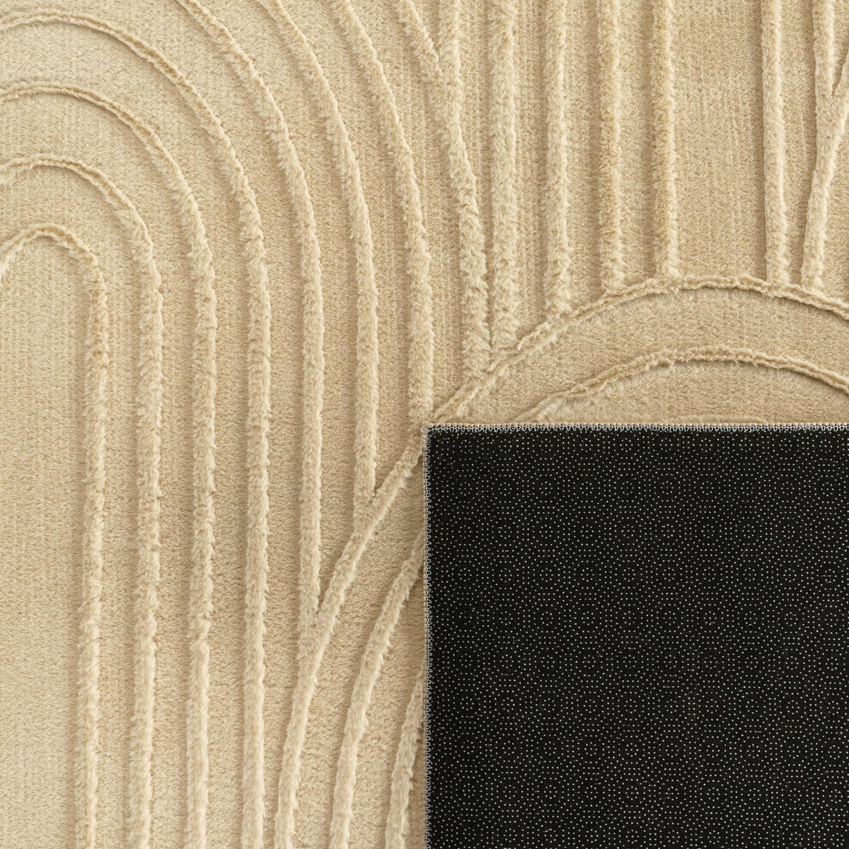 KURZFLORTEPPICH, mit Struktur, aus Polyester, Beige, 160 x 220 cm - Beige, Textil (220/160cm) - KADIMA DESIGN