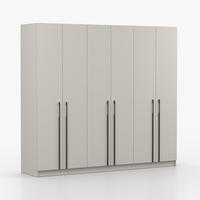 DREHTÜRENSCHRANK ROSA II 6D 230/210/55 cm 6-türig Kaschmir - Kaschmir/Schwarz, Holz/Holzwerkstoff (230/210/55cm) - imoebel24