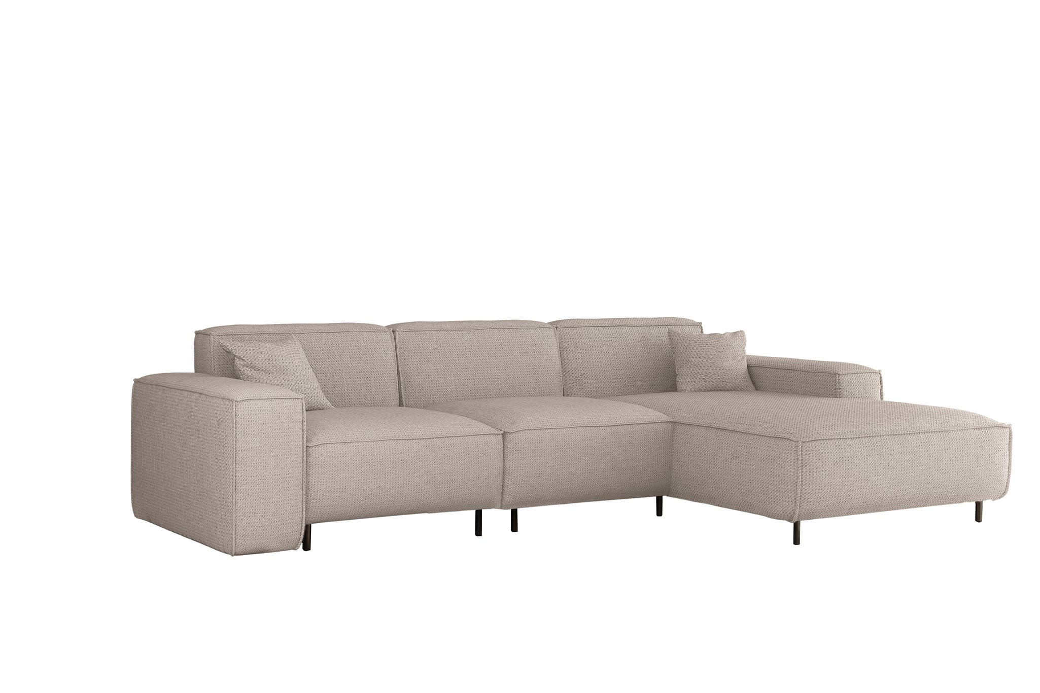 ECKSOFA Gloria In Artico - Creme, Holzwerkstoff/Textil (266/165cm) - Fun Möbel