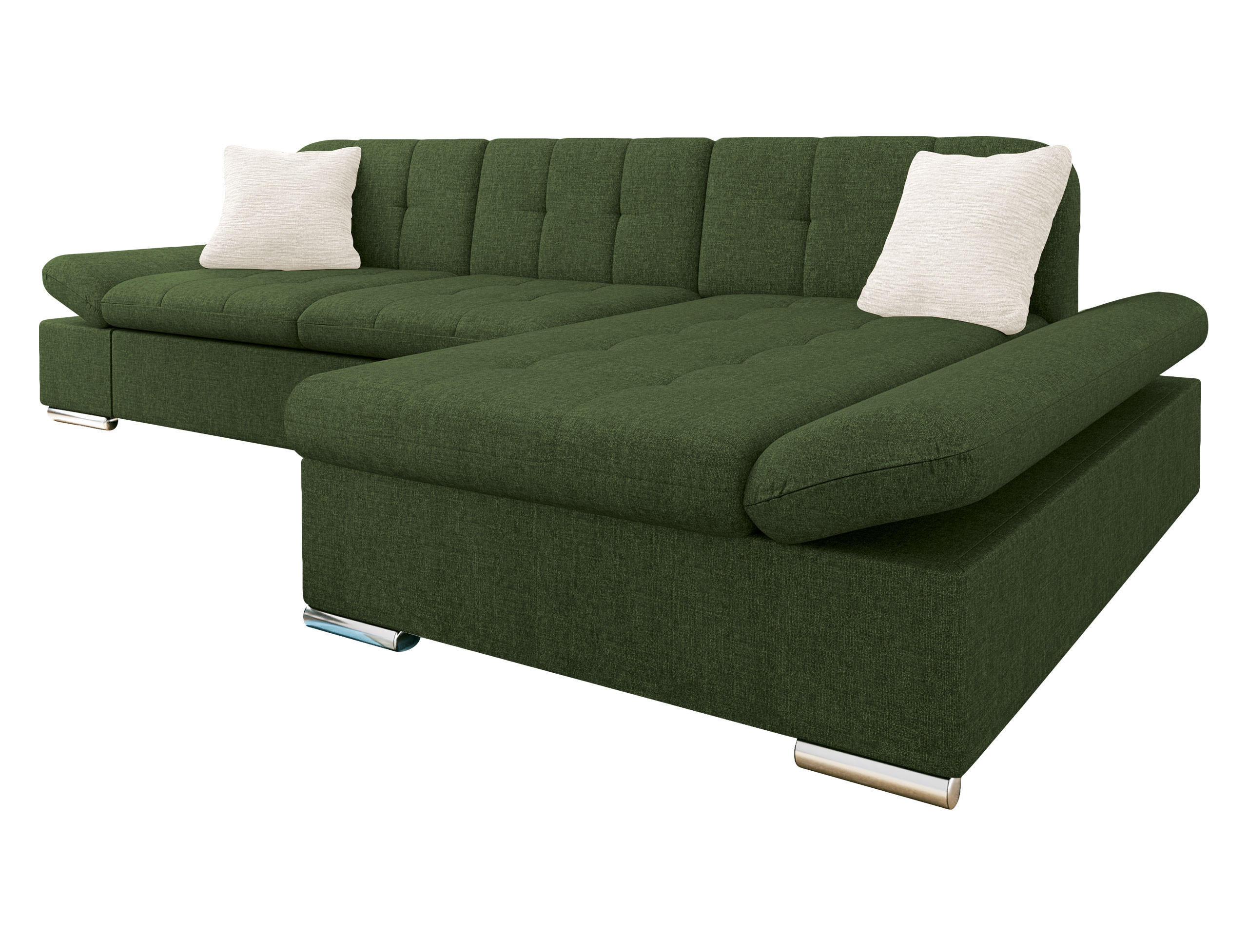 ECKSOFA Malwi Premiumi, Seite: Rechts - Beige/Grün, Holz/Textil (278/161cm) - MIRJAN24