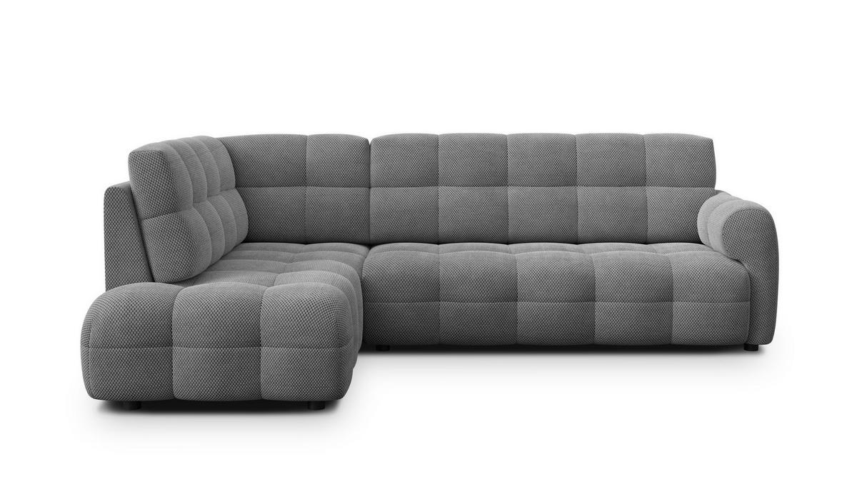 ECKSOFA MELLOW 5-Sitzer, grau - Schwarz/Grau, Holz/Textil (283/191cm) - Courtois Laville