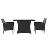 SITZGRUPPE Mubi 2 Sessel, 2 Sitzkissen, 1 Tisch, Schwarz - Schwarz, Kunststoff - TPFGarden