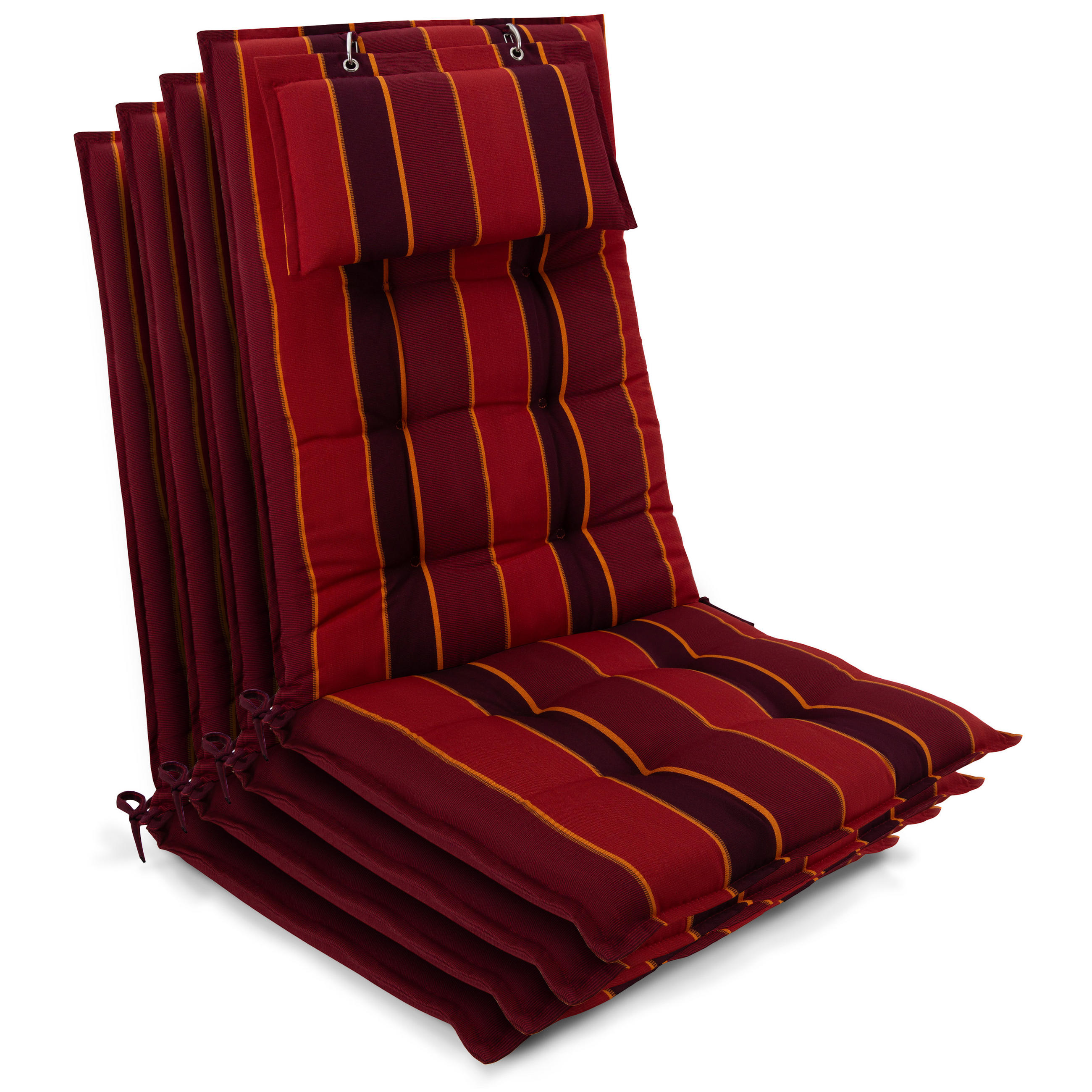 HOCHLEHNER Sun-HL 119x50x8cm Rot-Anthrazit-Gestreift (4tlg) - Dunkelrot, Textil (50/120cm) - Beautissu 