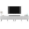 TV-LOWBOARD 2-er Set Elpis Weiß Matt mit Metallbeinen 150 cm Glamour - Schwarz/Weiß, Holzwerkstoff (300/60.5/36.5cm) - Meble Lindner