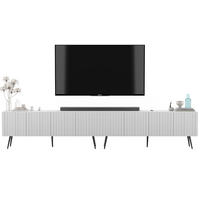 TV-LOWBOARD 2-er Set Elpis Weiß Matt mit Metallbeinen 150 cm Glamour - Schwarz/Weiß, Holzwerkstoff (300/60.5/36.5cm) - Meble Lindner