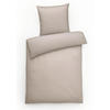 BETTWÄSCHE 155x220 Interlock Jersey Bettbezug einfarbig Baumwolle Kiesel Grau Uni - Made in Germany - Graubraun, Textil (155/220cm) - Carpe Sonno