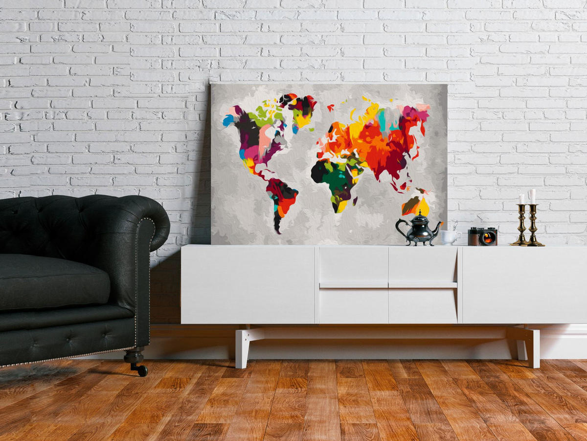 MALEN NACH ZAHLEN 50/40 cm - Grau, Textil (1.4/40cm) - KUNSTLOFT