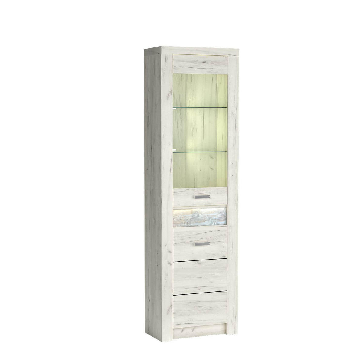 ECKVITRINE Indianapolis I-23 56 x 192 x 47 cm Kraft Weiß - Weiß, Holzwerkstoff/Metall (56/192/47cm) - Koseto