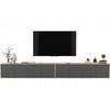 TV-LOWBOARD 2-er Set Apollo2 Eiche wotan Graphit Matt 150 cm - Graphitfarben, Holzwerkstoff (300/39/35cm) - Meble Lindner
