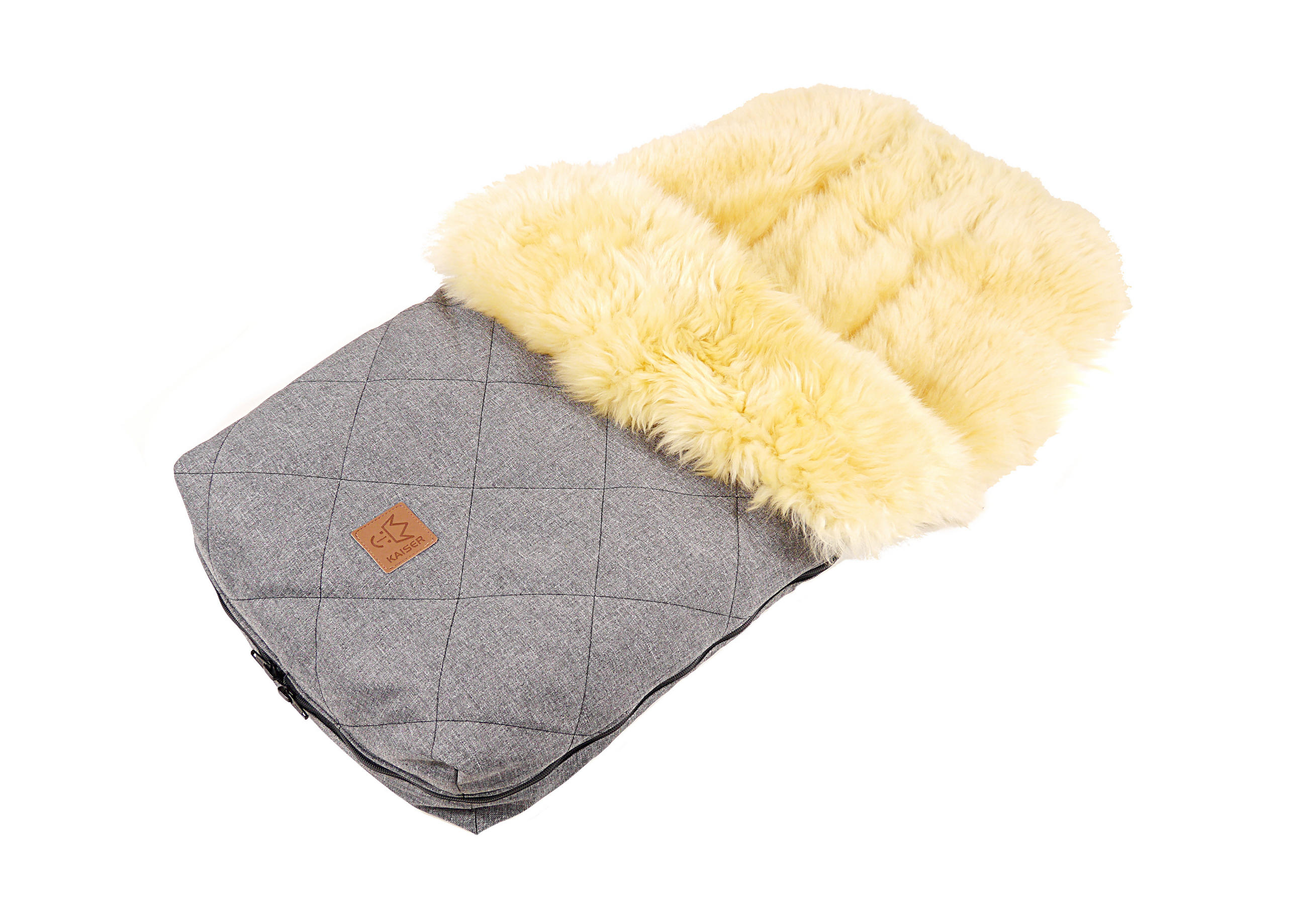 LAMMFELL-FUSSSACK Nelly, medizin, anthracite melange - Grau, Fell (46/8/88cm) - Kaiserbaby