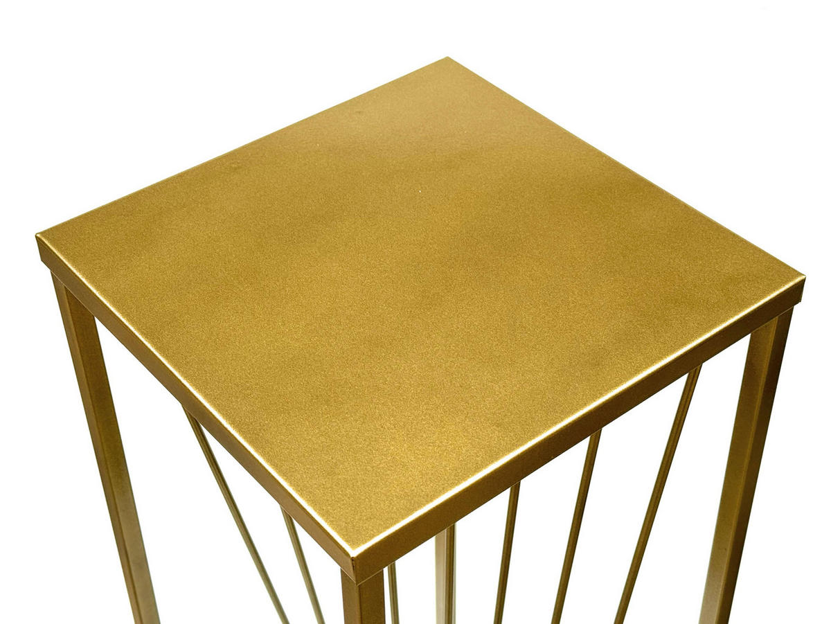 BLUMENHOCKER Metall Gold Eckig 100 cm - Goldfarben, Metall (24/100/24cm) - DanDiBo