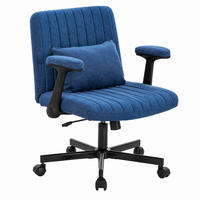 BÜROSTUHL höhenverstellbar mit klappbaren Armlehnen Stoff Blue - Blau, Kunststoff (25.2/33/21.5cm) - Meubliv