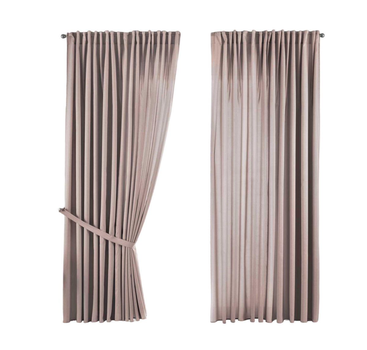 SCHLAUFENGARDINE 2ER SET »Jena« HxB 250x300 cm Taupe - Taupe, Textil (300/250cm) - Gardinenbox