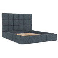 POLSTERBETT Skiathos mit Stauraum 180/200 cm Marineblau im Modesto Stoff - Schwarz/Naturfarben, Holz/Holzwerkstoff (180/200cm) - AltaBeds