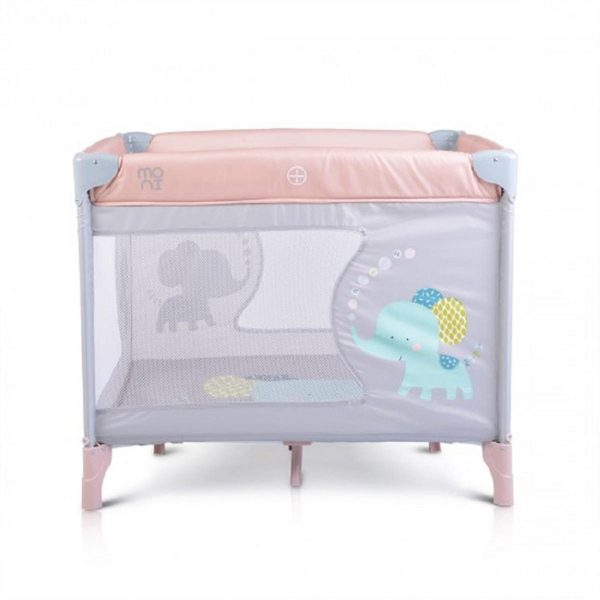 LAUFSTALL Giant grau pink 93 x 93 cm, klappbar, Babyreisebett, Tragetasche, Sichtfenster - Grau, Metall (93/77/93cm) - Moni
