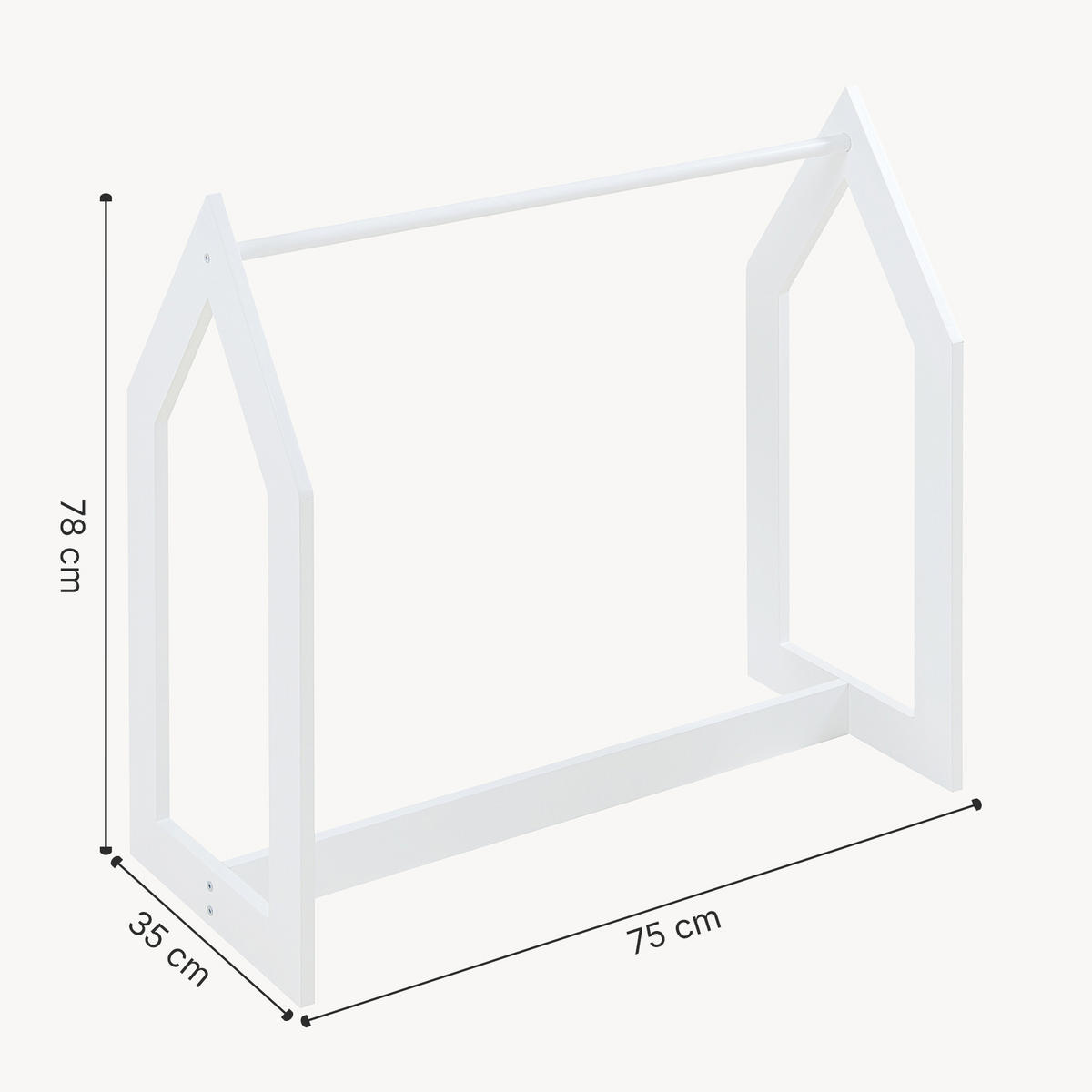 KINDERKLEIDERSTÄNDER Værløse - Weiß, Holzwerkstoff (75/78/35cm) - [en.casa]