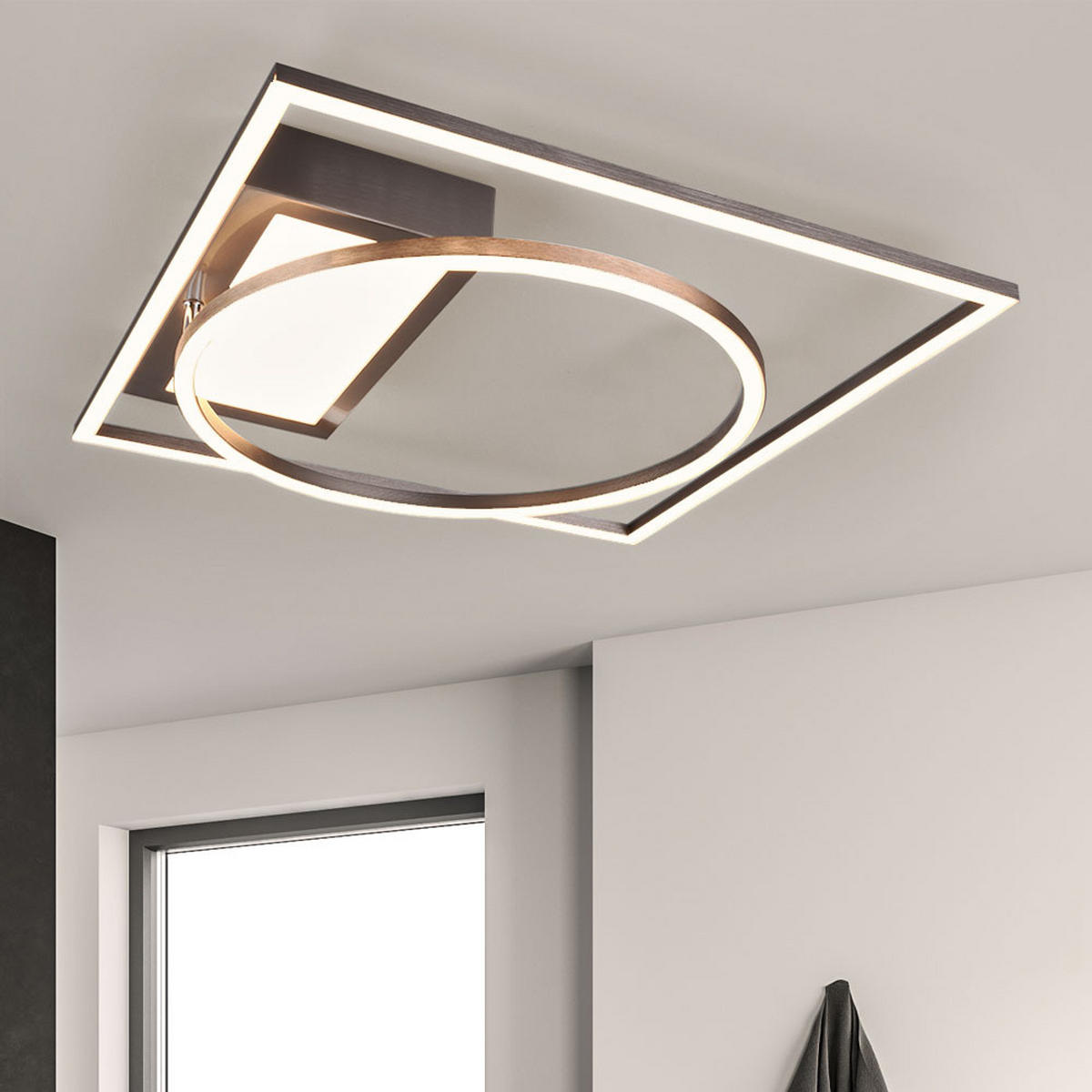 LED DECKENLEUCHTE Silber matt - Silberfarben, Metall (86/64/9cm)