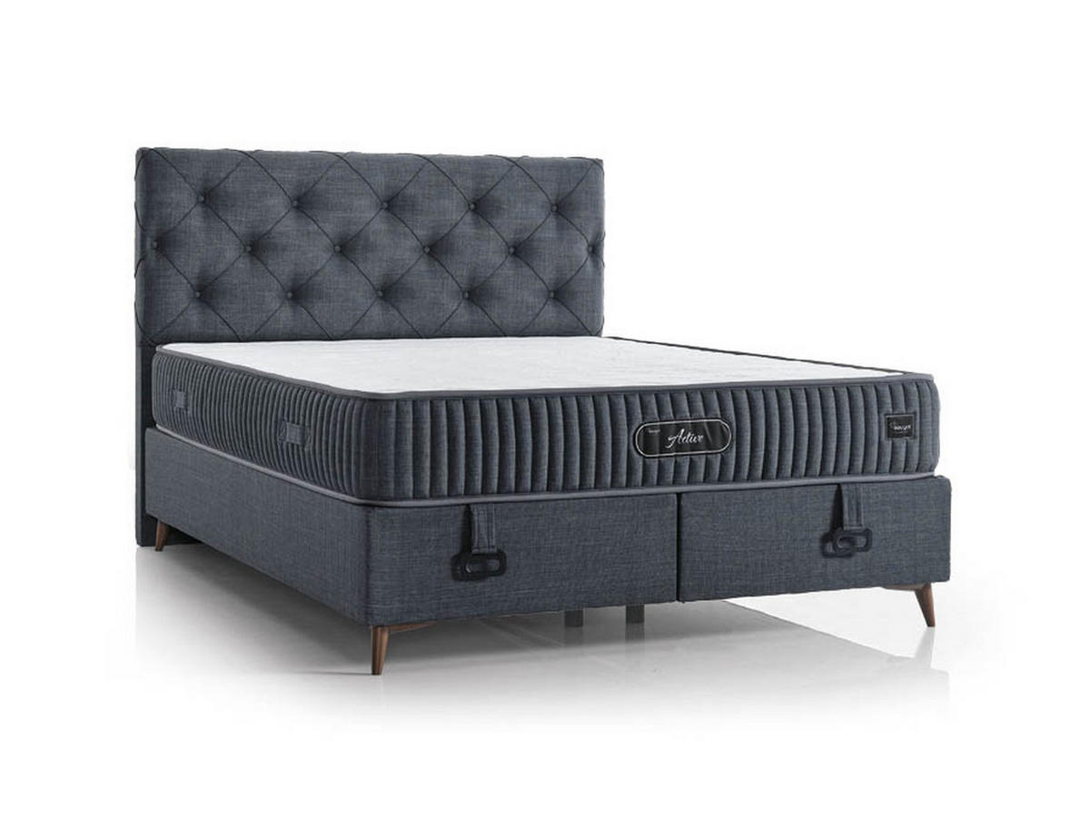 POLSTERBETTSET Active 160x200 Anthrazit - Anthrazit, Textil/Metall (160/200cm) - Villa Möbel