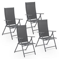 GARTENSTUHL Calena Anthrazit klappbar (4er Set) - Anthrazit, Metall (57/105/68cm) - Juskys