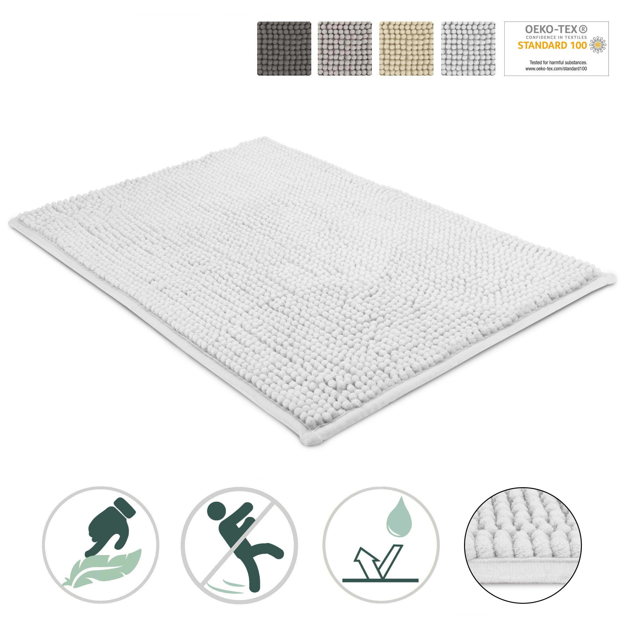 VORLEGER MATTE BeauMare WR 70/120 cm Weiß - Weiß, Textil (70/120cm) - Beautissu 