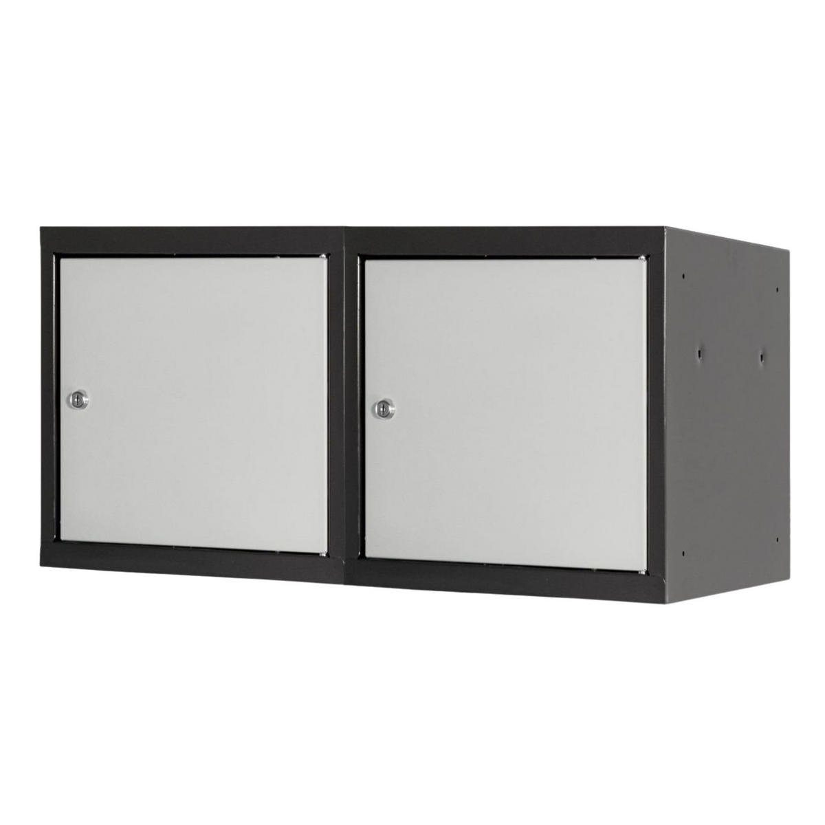 SCHLIESSFACHWÜRFEL 2x Blocky mit Zylinderschloss + 2 Schlüssel 40x40x40cm Anthrazit/Lichtgrau - Schwarz/Grau, Metall (40/40/40cm) - PROREGAL