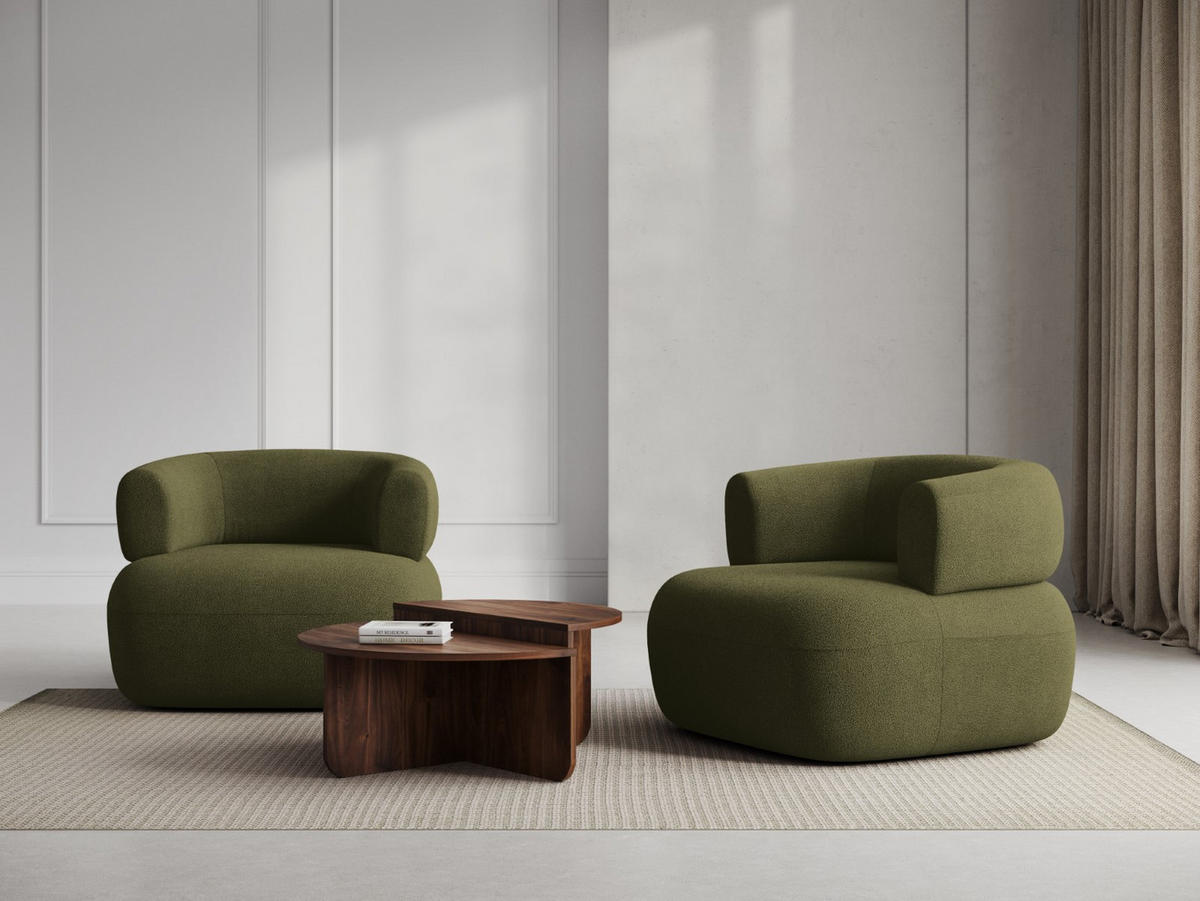 SESSEL Jenny aus Boucle grün - Grün, Textil (88/73/90cm) - Micadoni