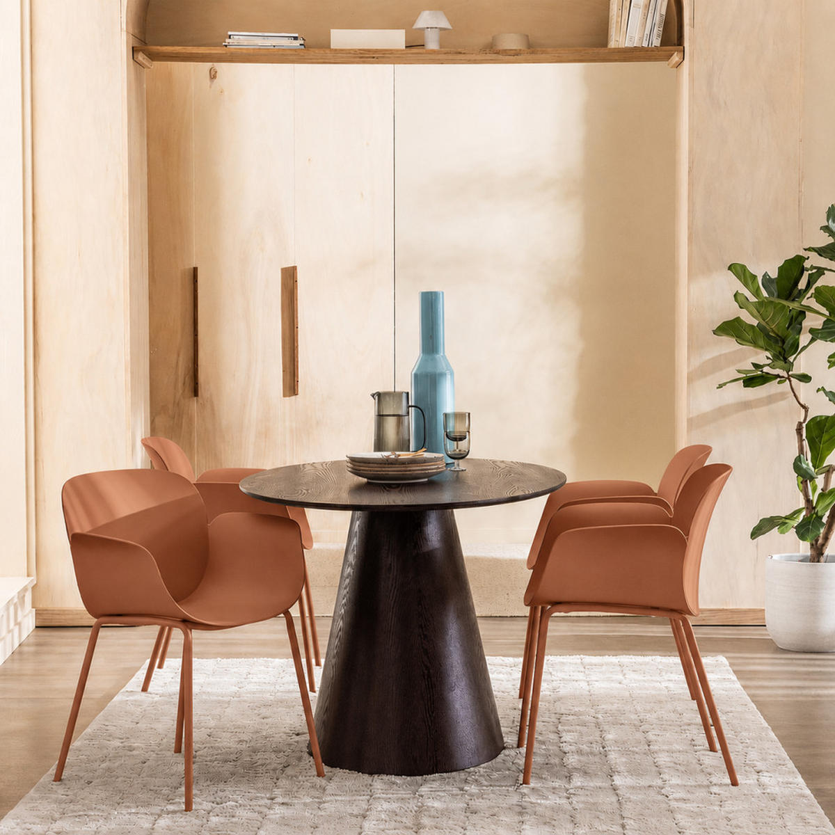 ESSZIMMERSTUHL - Plastik - Terrakotta - 4er-Set - Terracotta, Kunststoff (58/80/56cm) - Drawer