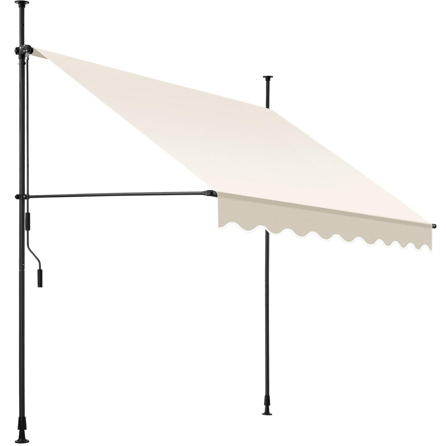 KLEMMMARKISE ,einfache Montage,beige - Beige, Kunststoff (200/304/180cm) - tectake